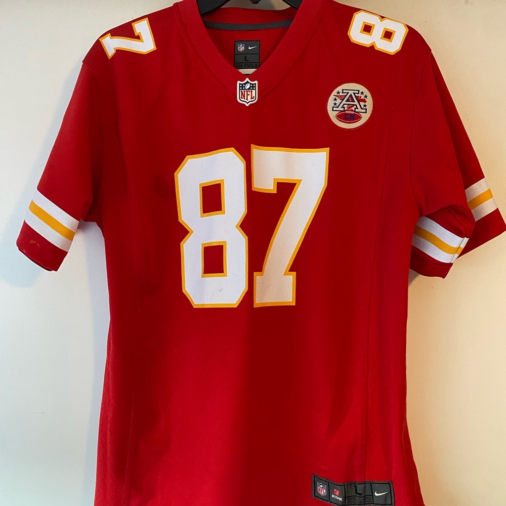 NFL Travis Kelce Jersey on field authentic women’s flattering fit 87 Kansas City